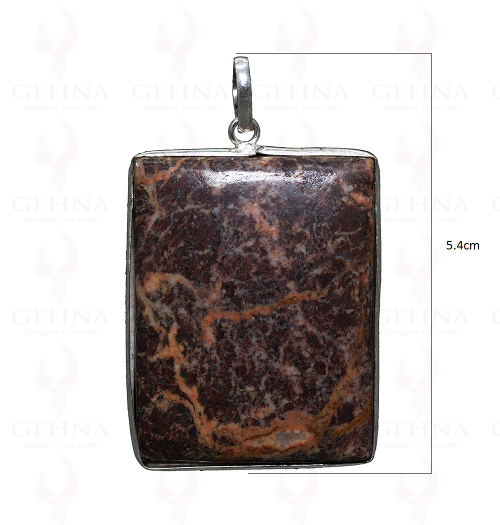 Brown Jasper Gemstone Pendant In.925 Sterling Overlay Silver GP3350