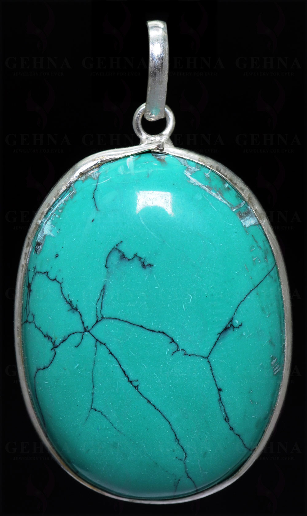 Turquoise Gemstone Pendant In.925 Sterling Overlay Silver GP3356