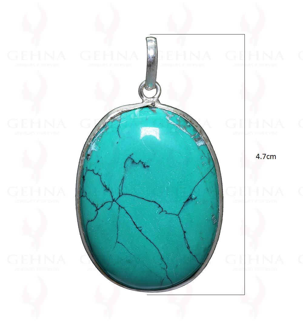 Turquoise Gemstone Pendant In.925 Sterling Overlay Silver GP3356