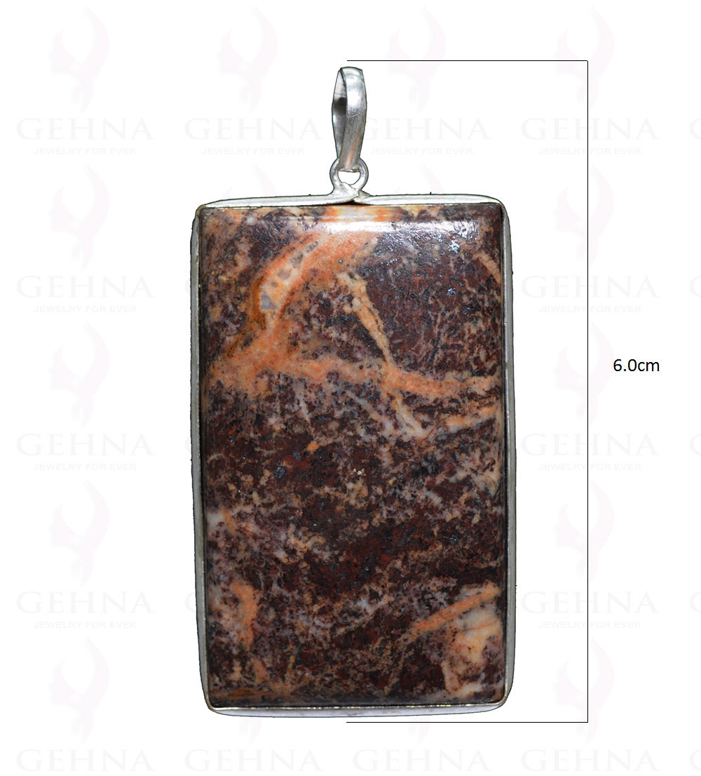 Brown Jasper Gemstone Pendant In.925 Sterling Overlay Silver GP3370