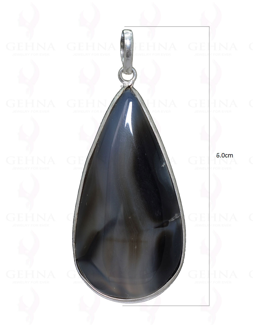 Onyx Gemstone Pendant In.925 Sterling Overlay Silver GP3379