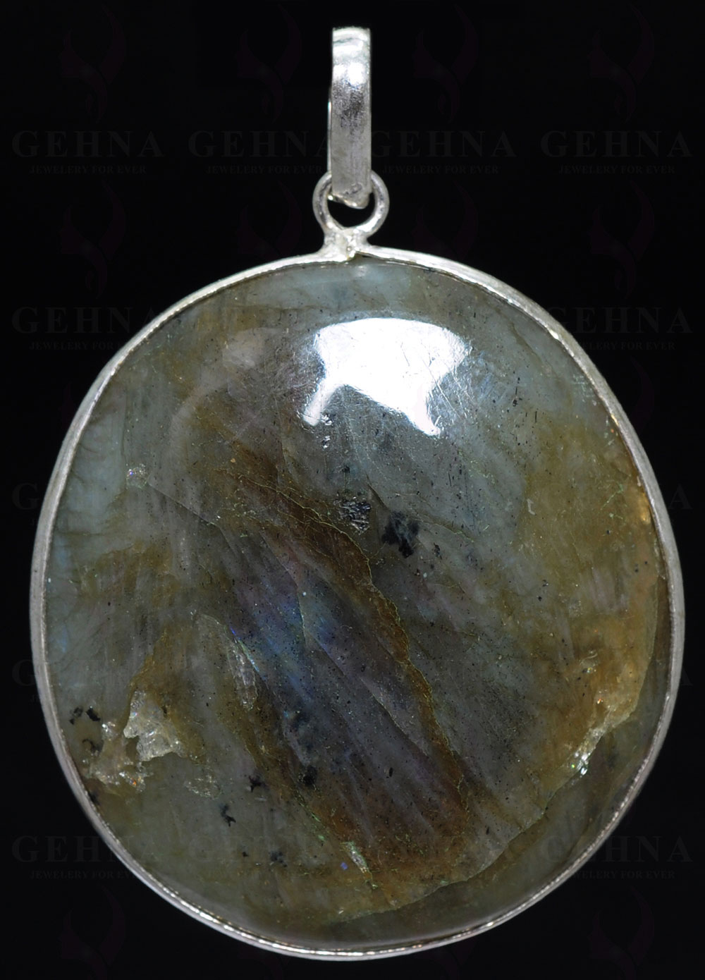 Labradorite Gemstone Pendant In.925 Sterling Overlay Silver GP3381