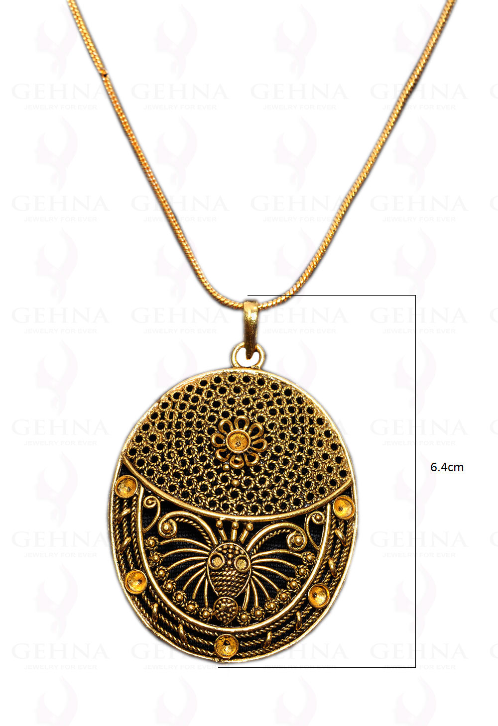 Tarkashi Tribal Pendant In .925 Sterling Silver Overlay GP3388