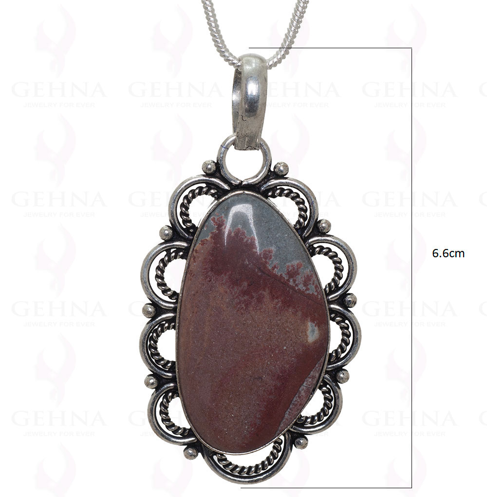 Jasper Gemstone Pendant In.925 Sterling Overlay Silver GP3397
