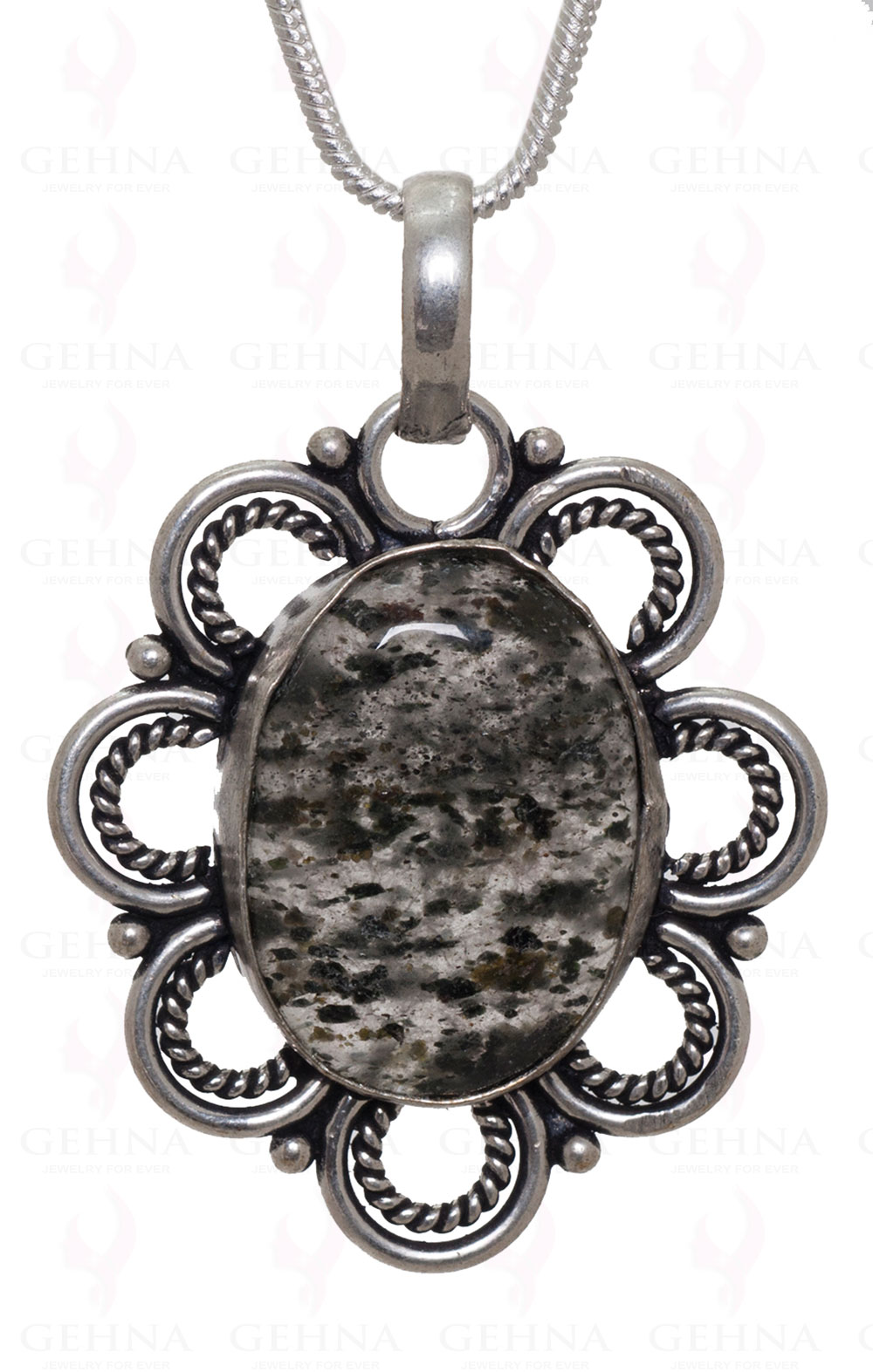 Jasper Gemstone Pendant In.925 Sterling Overlay Silver GP3400