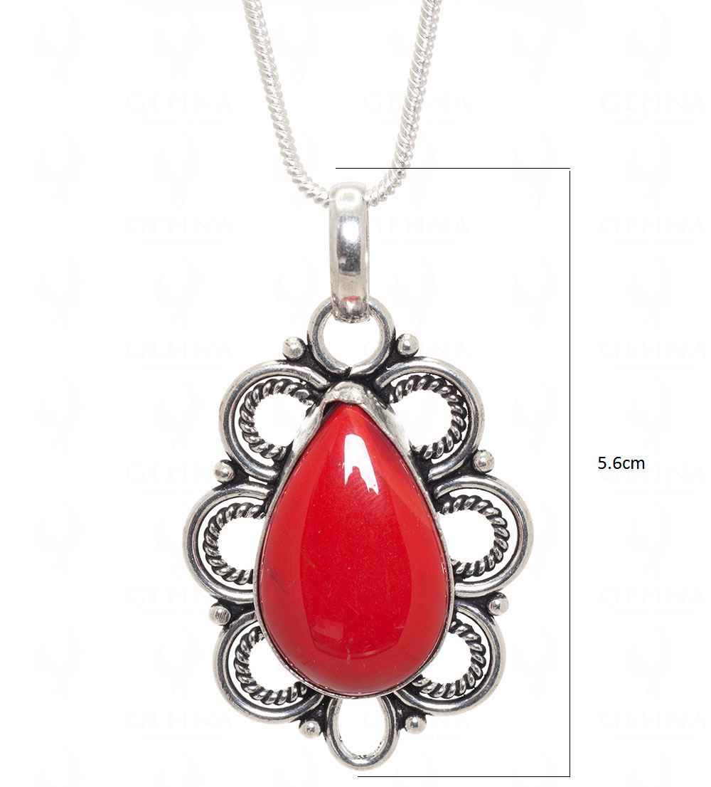 Red Jasper Gemstone Pendant In.925 Sterling Overlay Silver GP3433