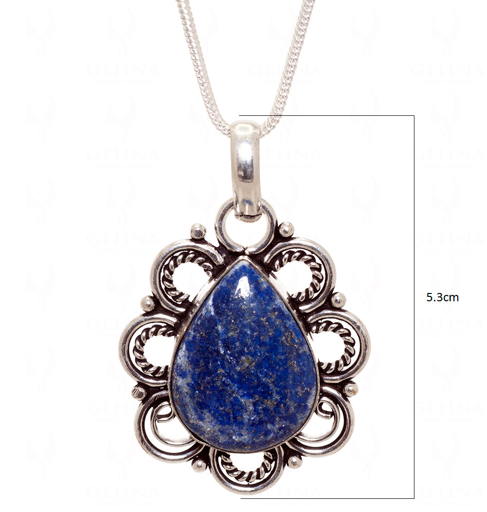 Lapis Lazuli Gemstone Pendant In.925 Sterling Overlay Silver GP3435