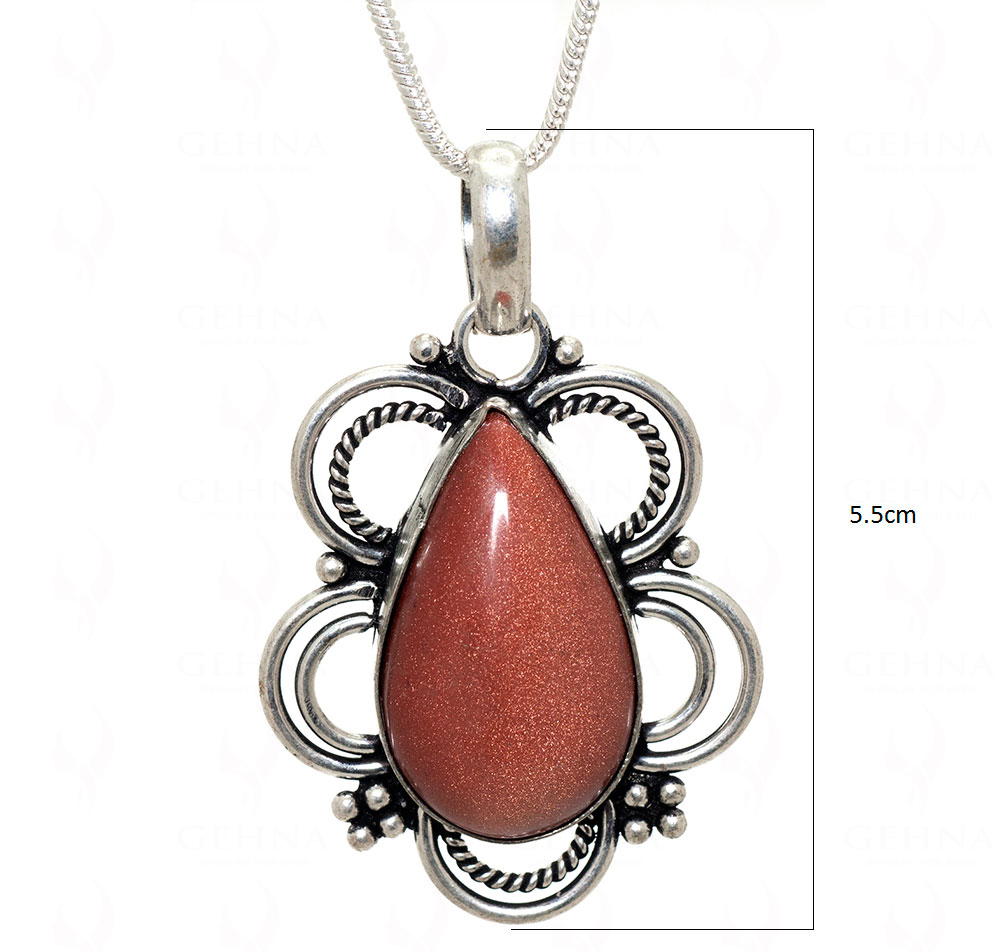 Goldstone Gemstone Pendant In.925 Sterling Overlay Silver GP3463