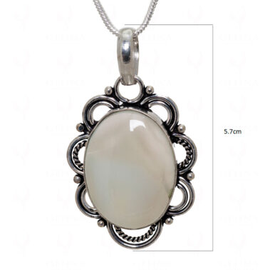 Milky Onyx Gemstone Pendant In.925 Sterling Overlay Silver GP3469