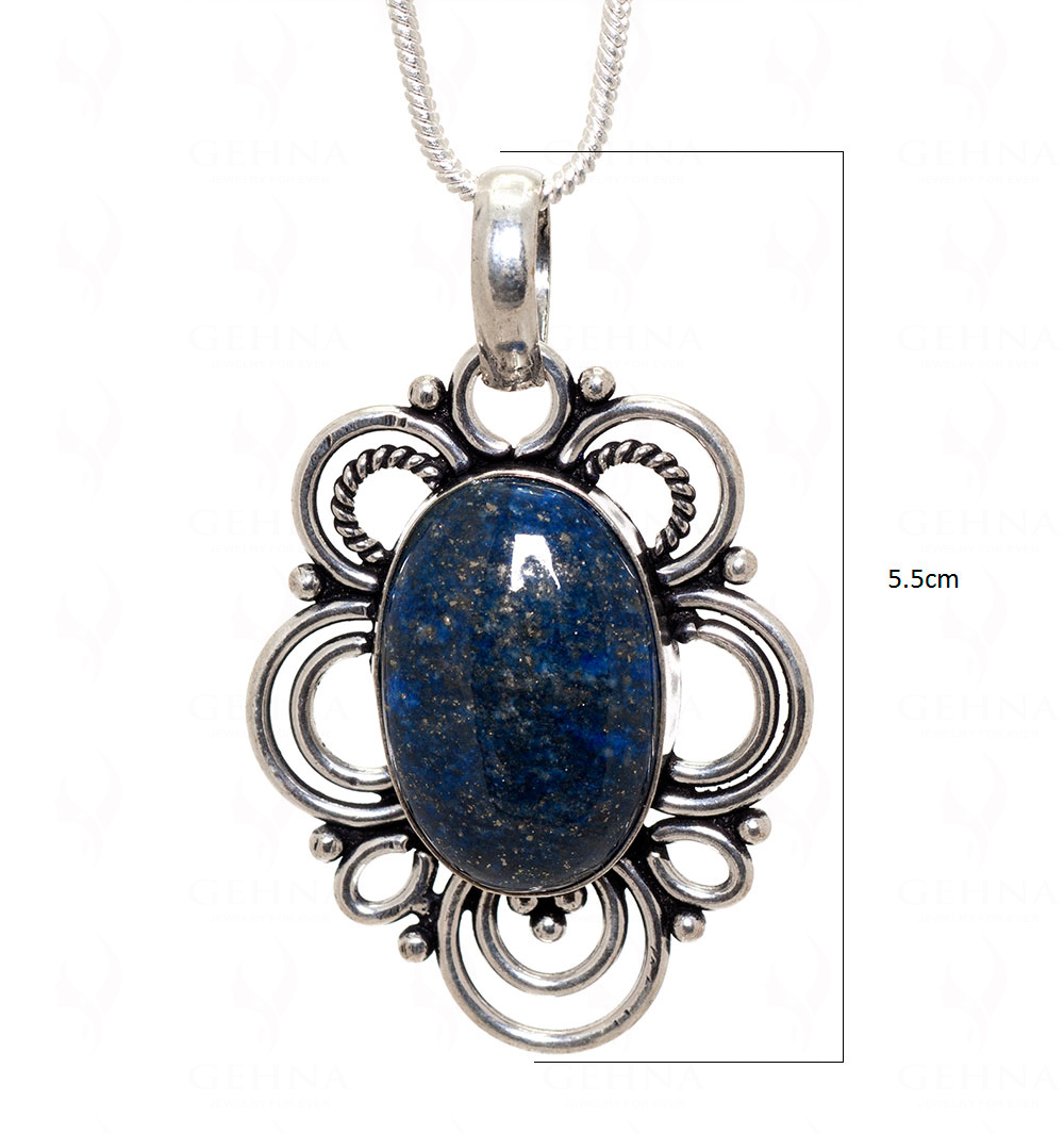 Lapis Lazuli Gemstone Pendant In.925 Sterling Overlay Silver GP3473
