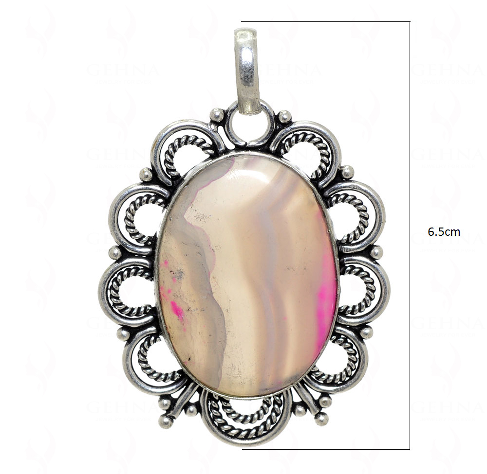 Pink Onyx Gemstone Pendant In.925 Sterling Overlay Silver GP3479