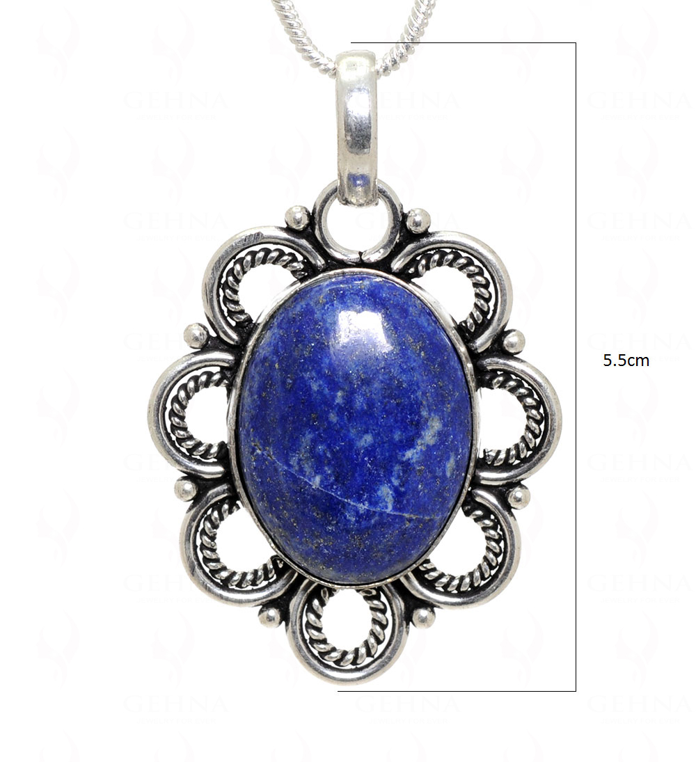 Lapis Lazuli Gemstone Pendant In.925 Sterling Overlay Silver GP3483