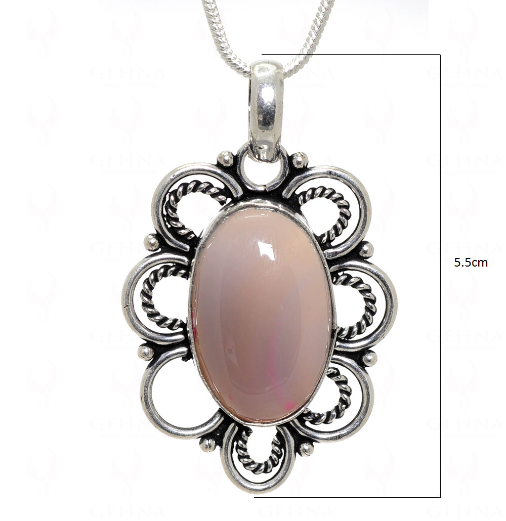 White Onyx Gemstone Pendant In.925 Sterling Overlay Silver GP3496
