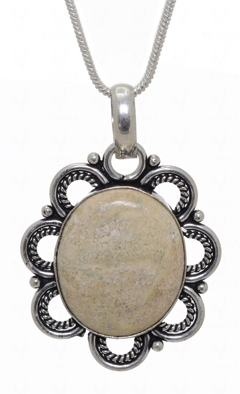 Muscovite Gemstone Pendant In.925 Sterling Overlay Silver GP3501