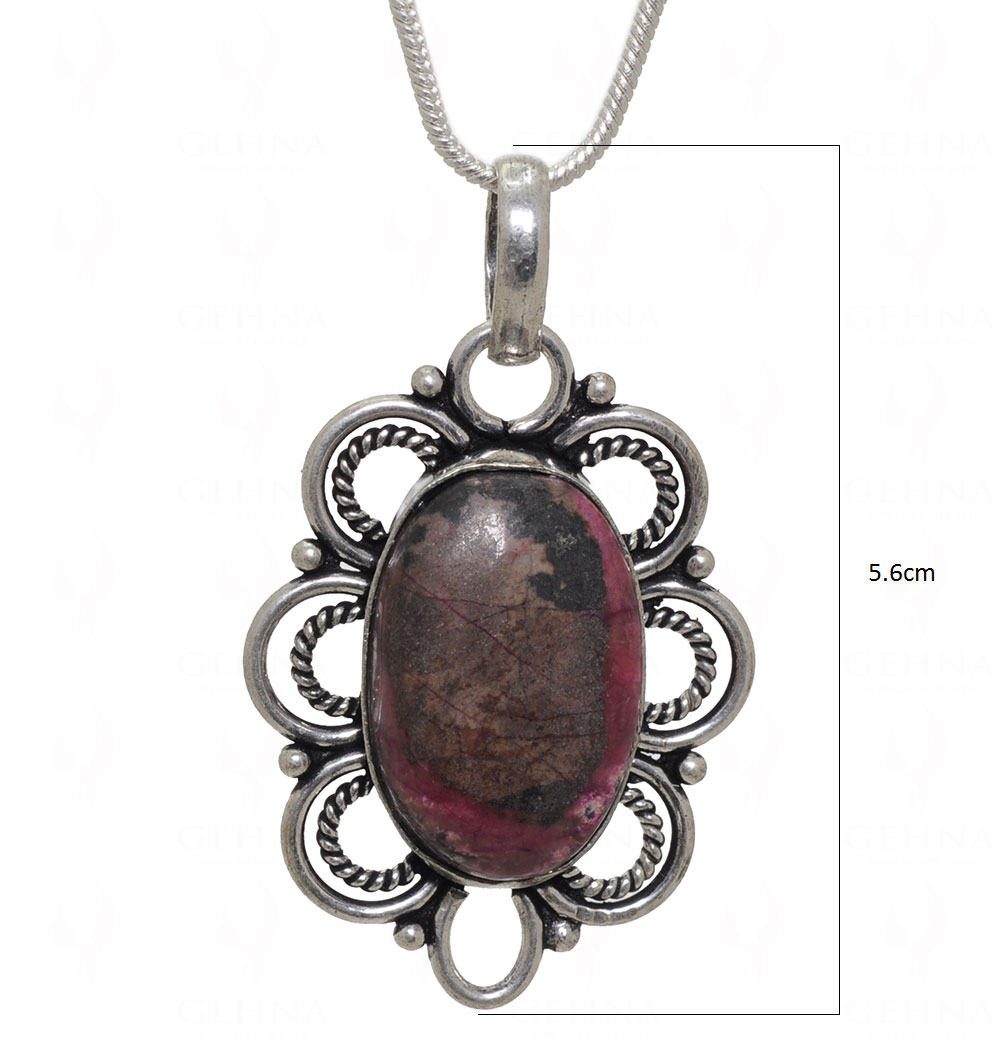 Rhodonite Gemstone Pendant In.925 Sterling Overlay Silver GP3526