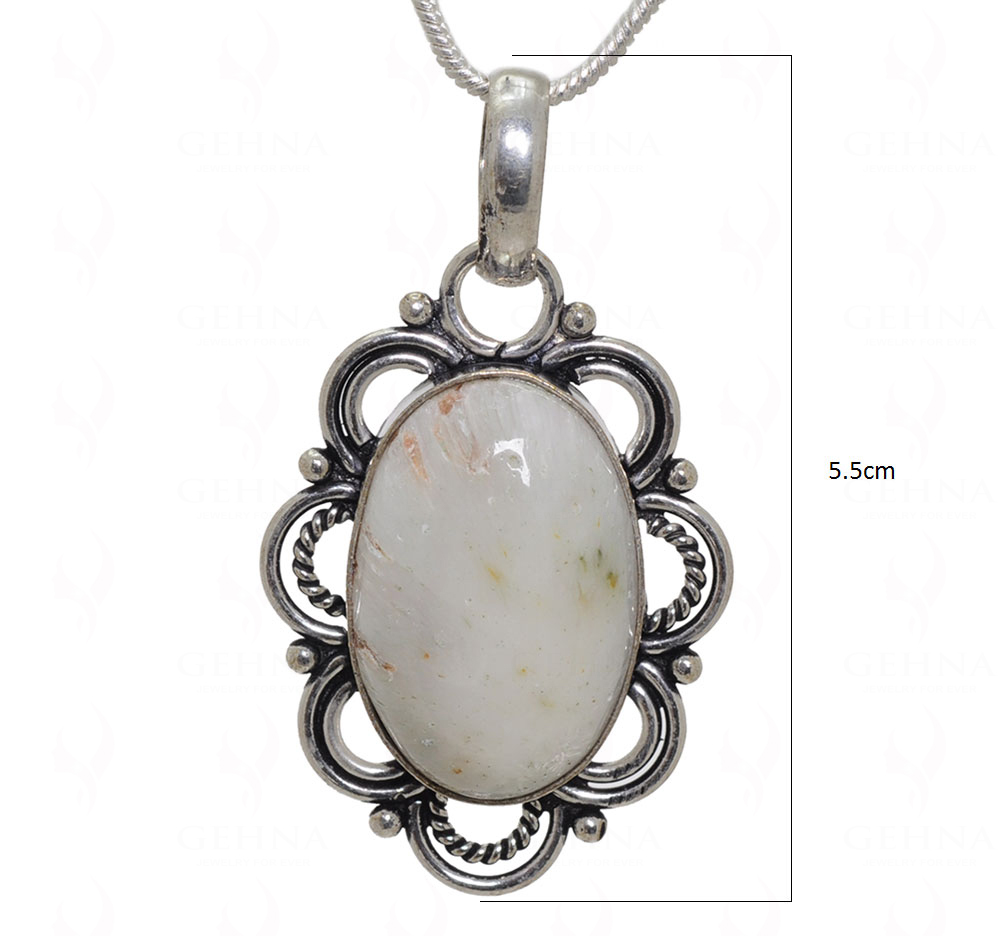 Chalcedony Gemstone Pendant In.925 Sterling Overlay Silver GP3538