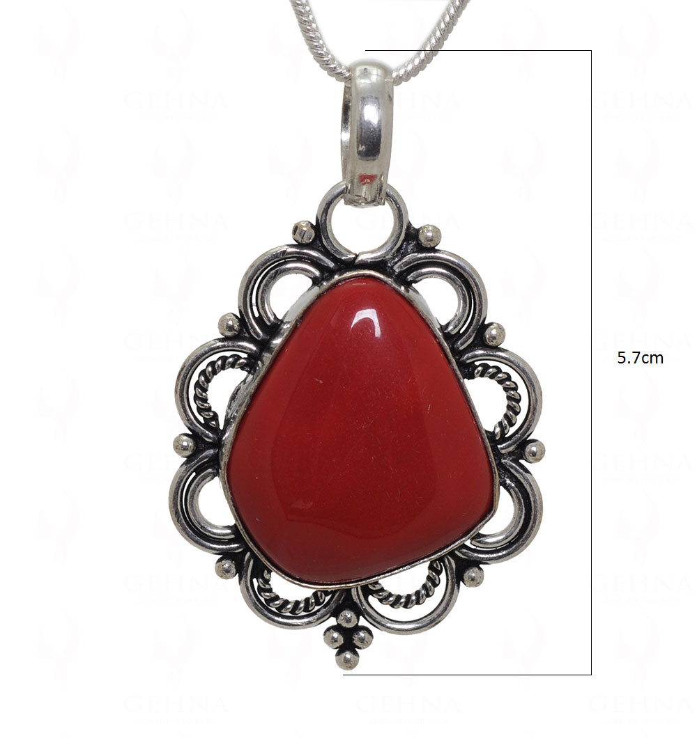 Red Jasper Gemstone Pendant In.925 Sterling Overlay Silver GP3547
