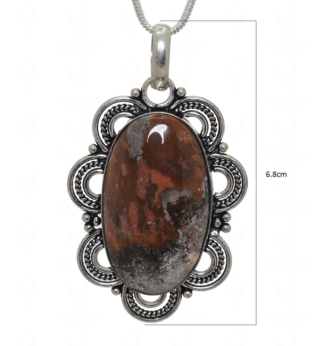 Jasper Gemstone Pendant In.925 Sterling Overlay Silver GP3560