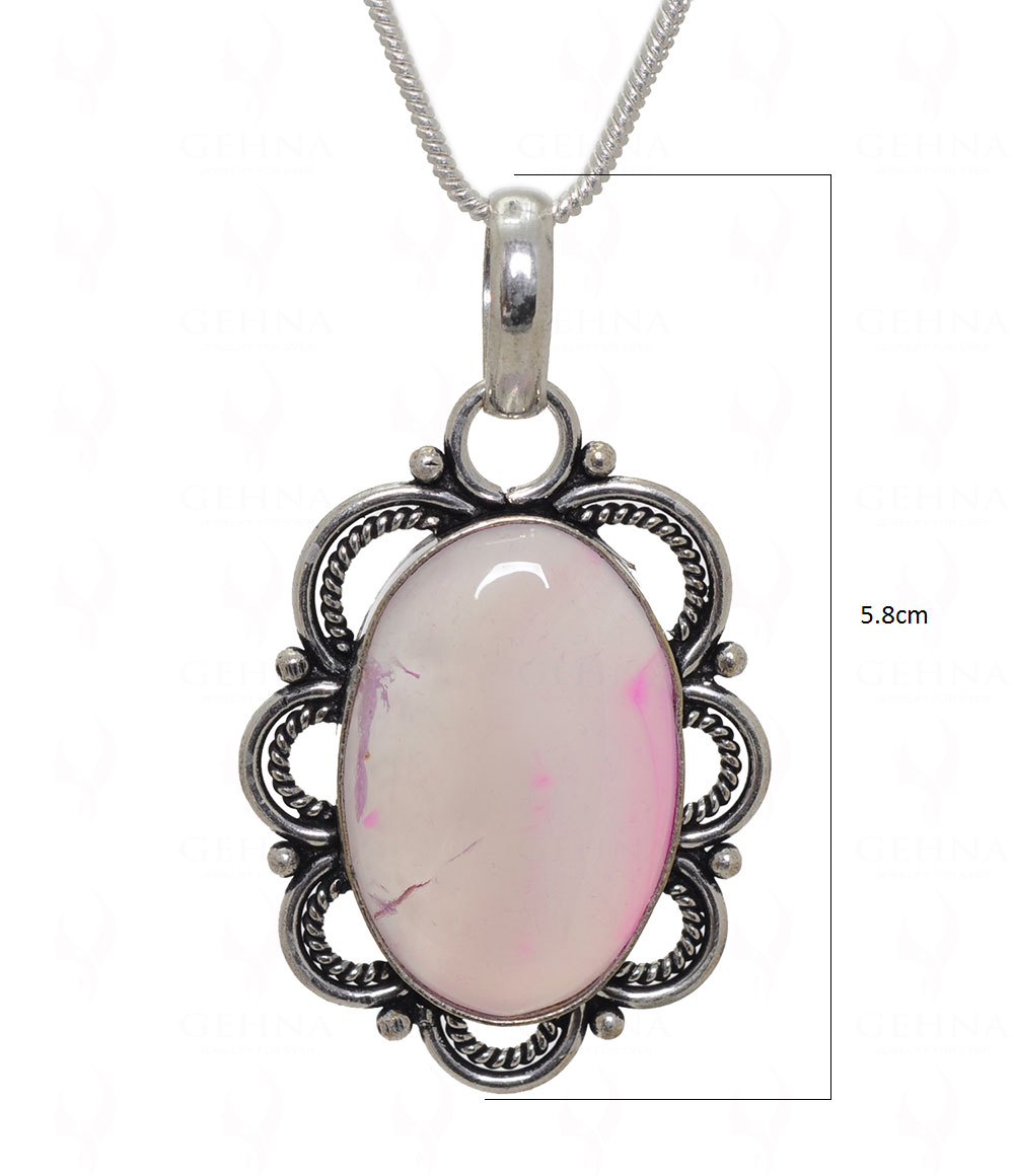 Pink Onyx Gemstone Pendant In.925 Sterling Overlay Silver GP3566