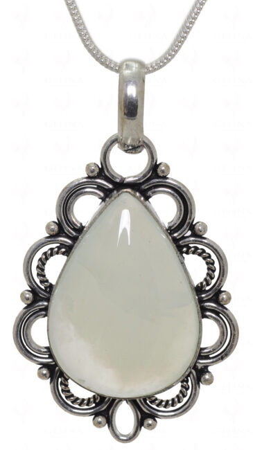 Chalcedony Gemstone Pendant In.925 Sterling Overlay Silver GP3573