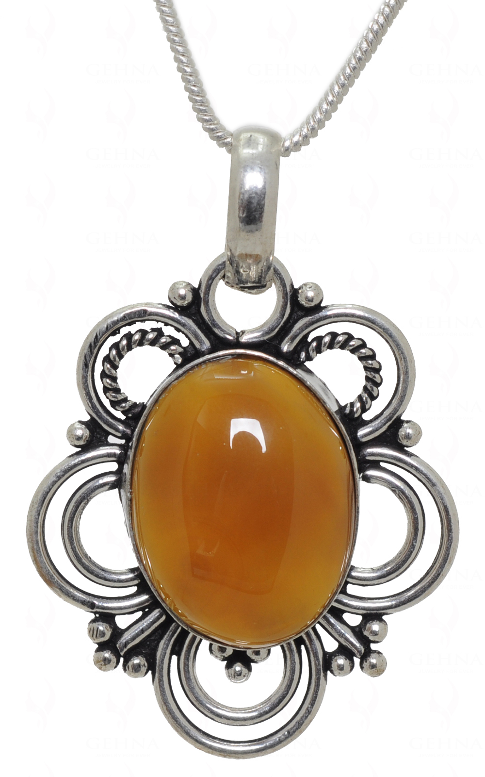 Carnelian Gemstone Pendant In.925 Sterling Overlay Silver GP3577
