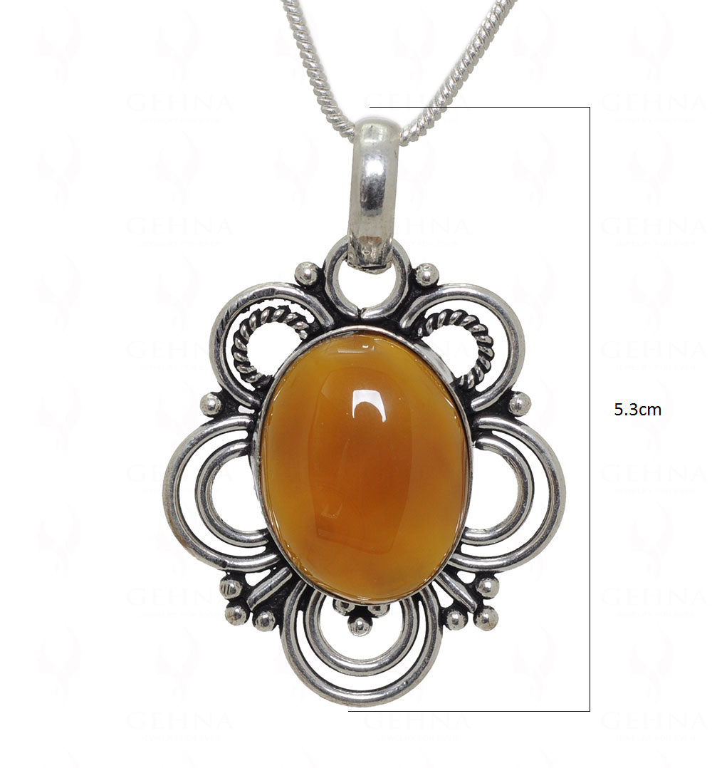 Carnelian Gemstone Pendant In.925 Sterling Overlay Silver GP3577