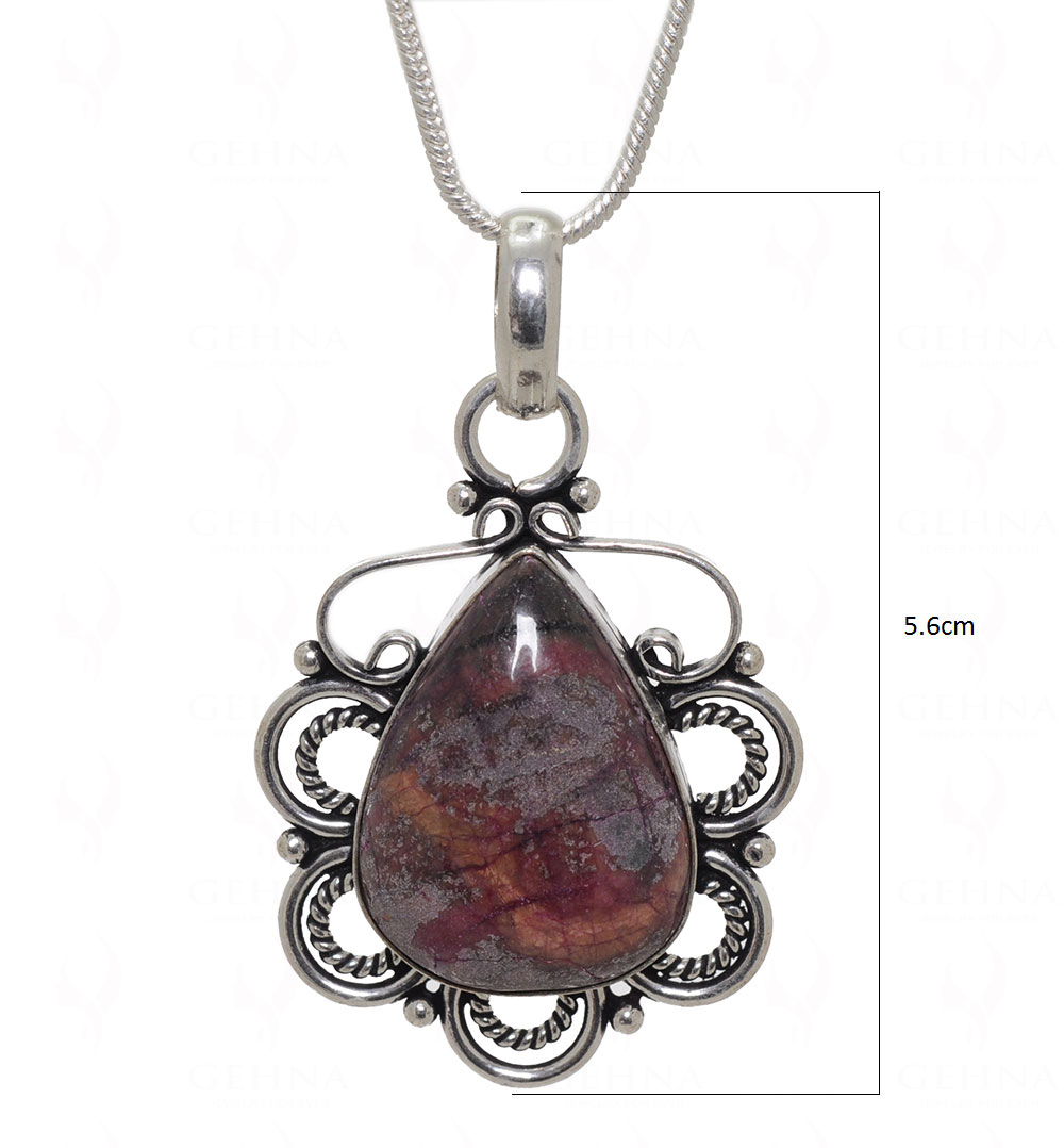 Brown Jasper Gemstone Pendant In.925 Sterling Overlay Silver GP3585
