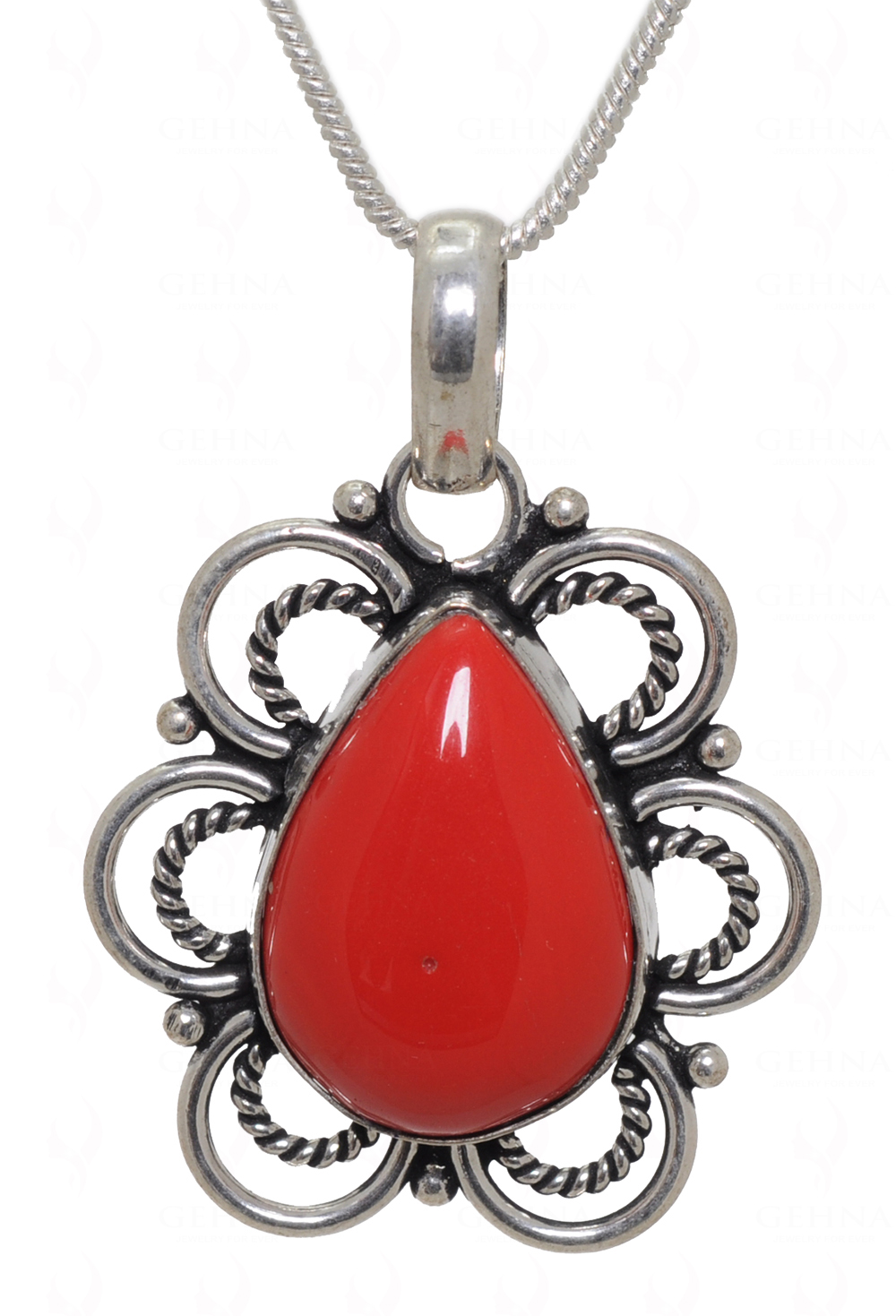 Red Jasper Gemstone Pendant In.925 Sterling Overlay Silver GP3586