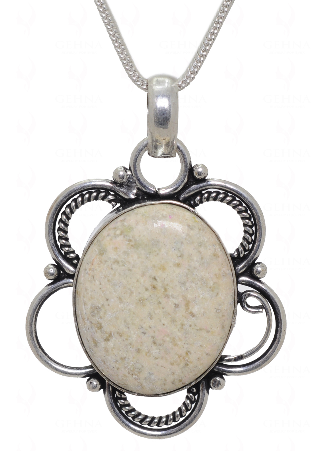 Muscovite Gemstone Pendant In.925 Sterling Overlay Silver GP3600