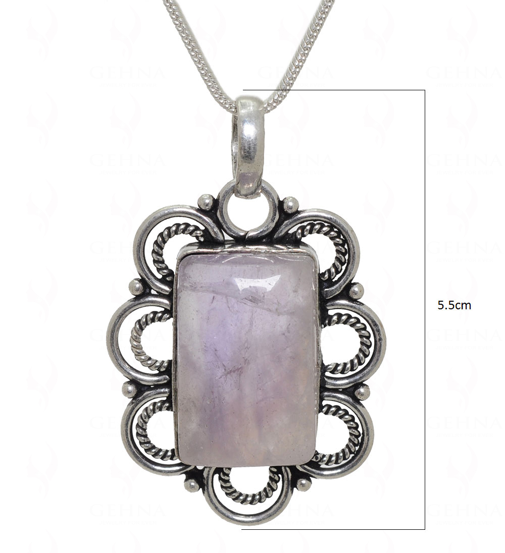 Amethyst Gemstone Studded Pendant In.925 Silver Overlay GP3602