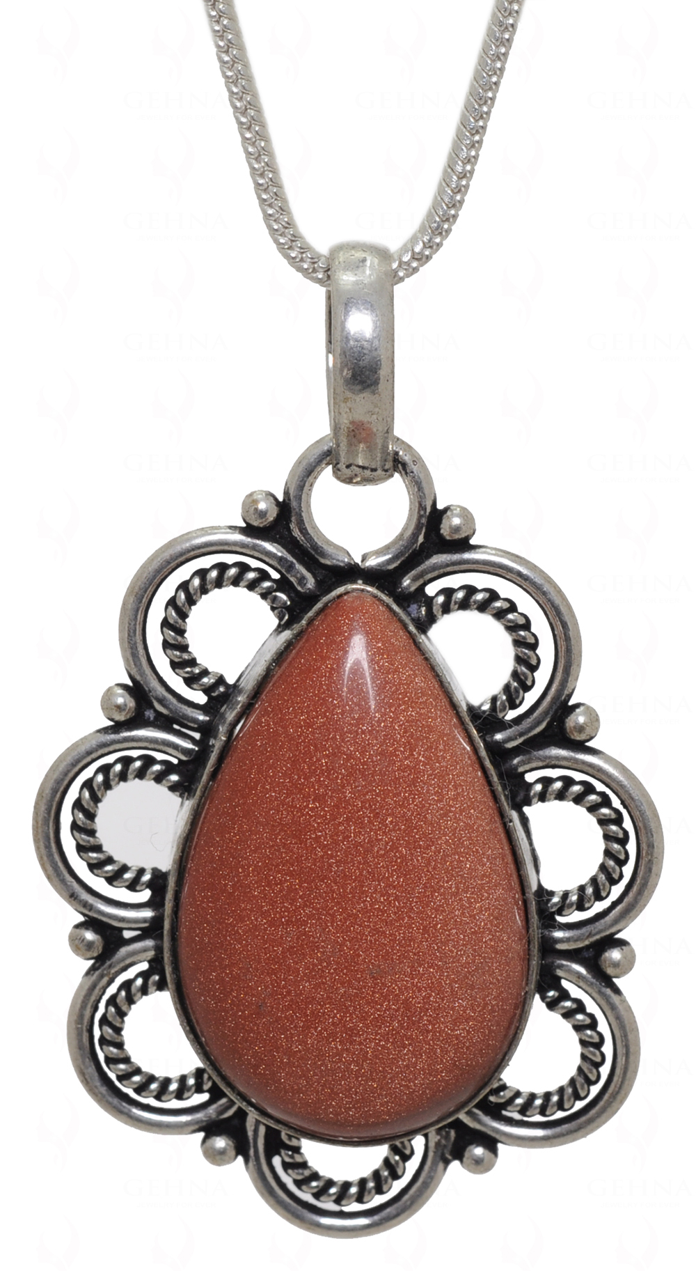 Sun Sitara Gemstone Studded Pendant In.925 Silver Overlay GP3622