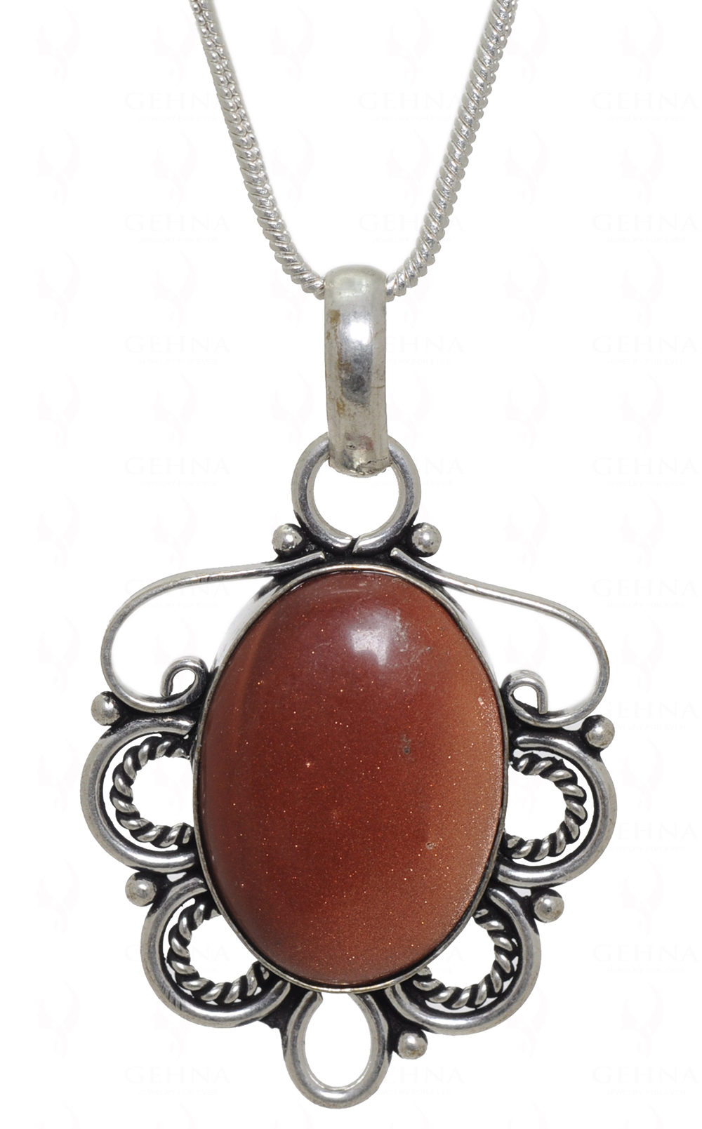 Sun Sitara Gemstone Studded Pendant In.925 Silver Overlay GP3640