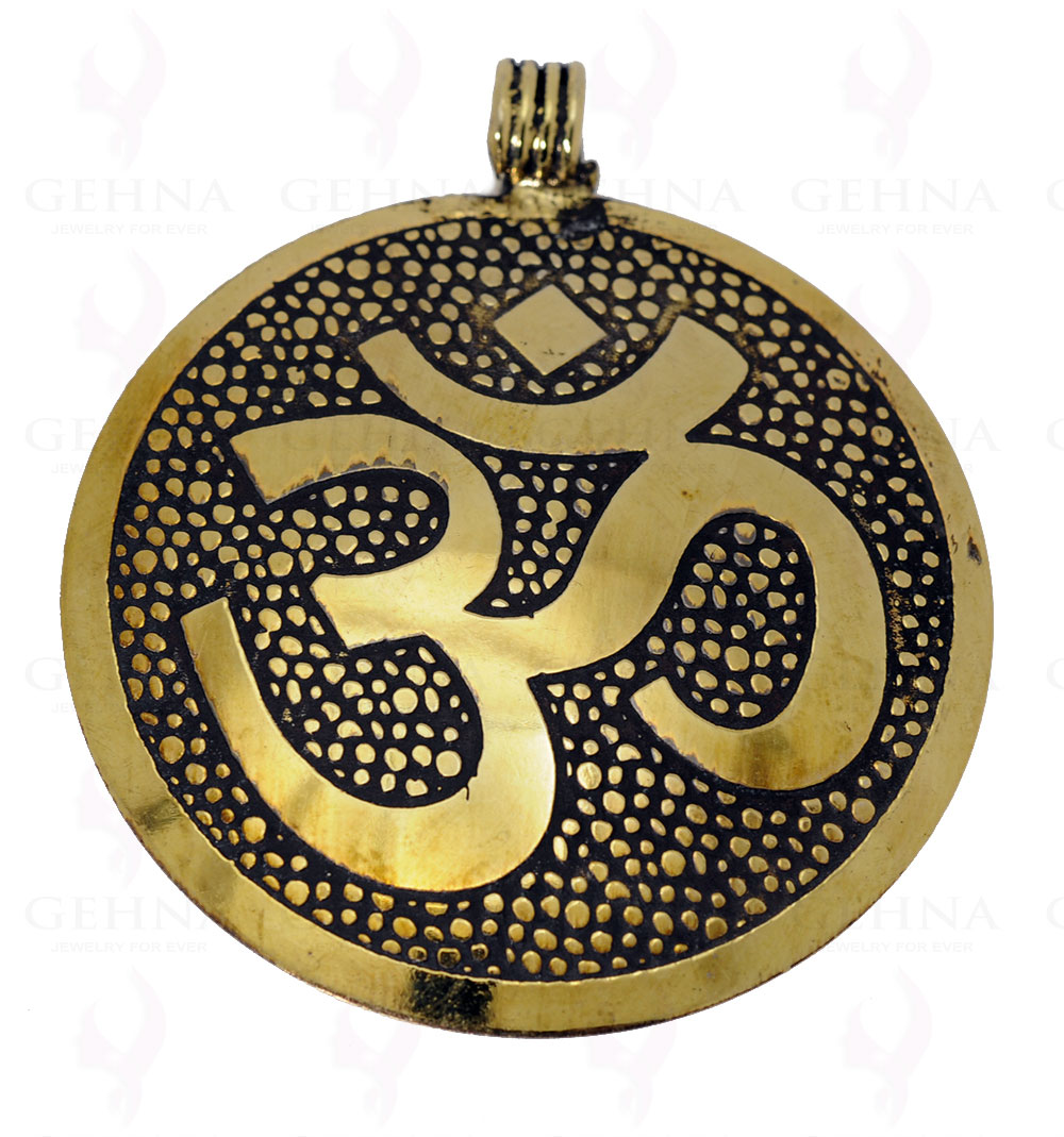 Om Symbol Round Pendant Made In.925 Silver Overlay GP3647