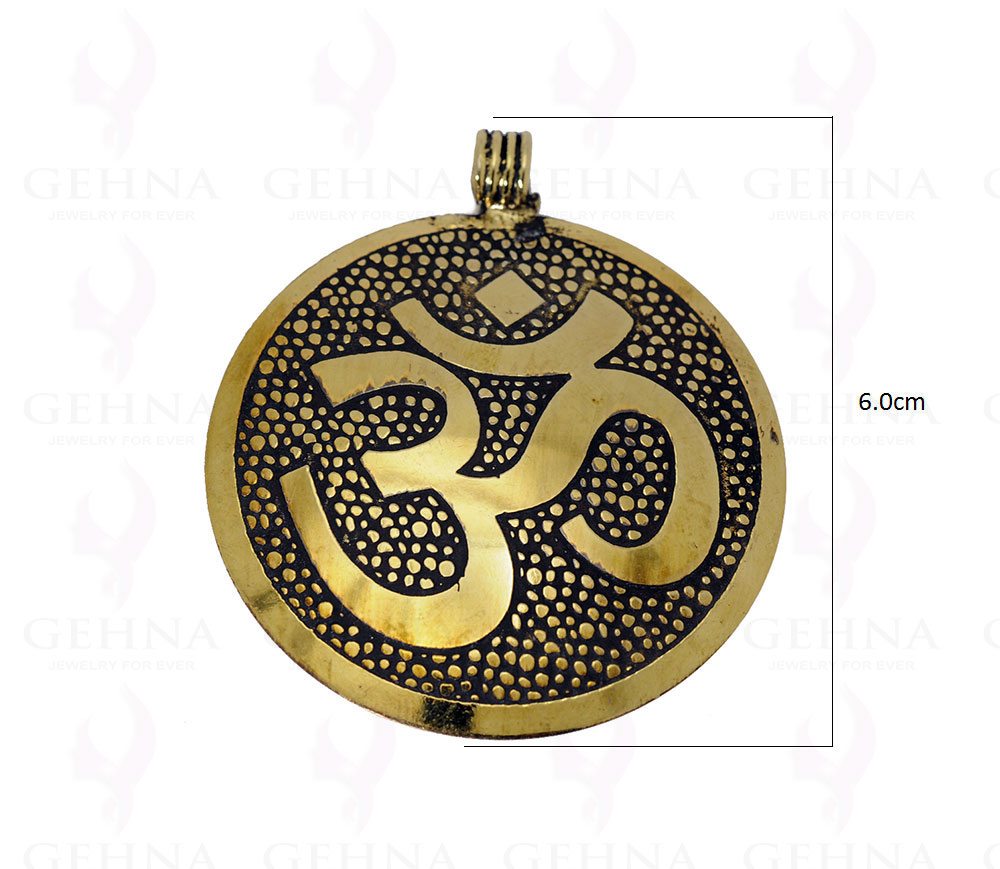 Om Symbol Round Pendant Made In.925 Silver Overlay GP3647