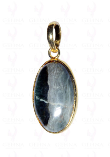 Jasper Gemstone Studded Pendant In.925 Silver Overlay GP3650