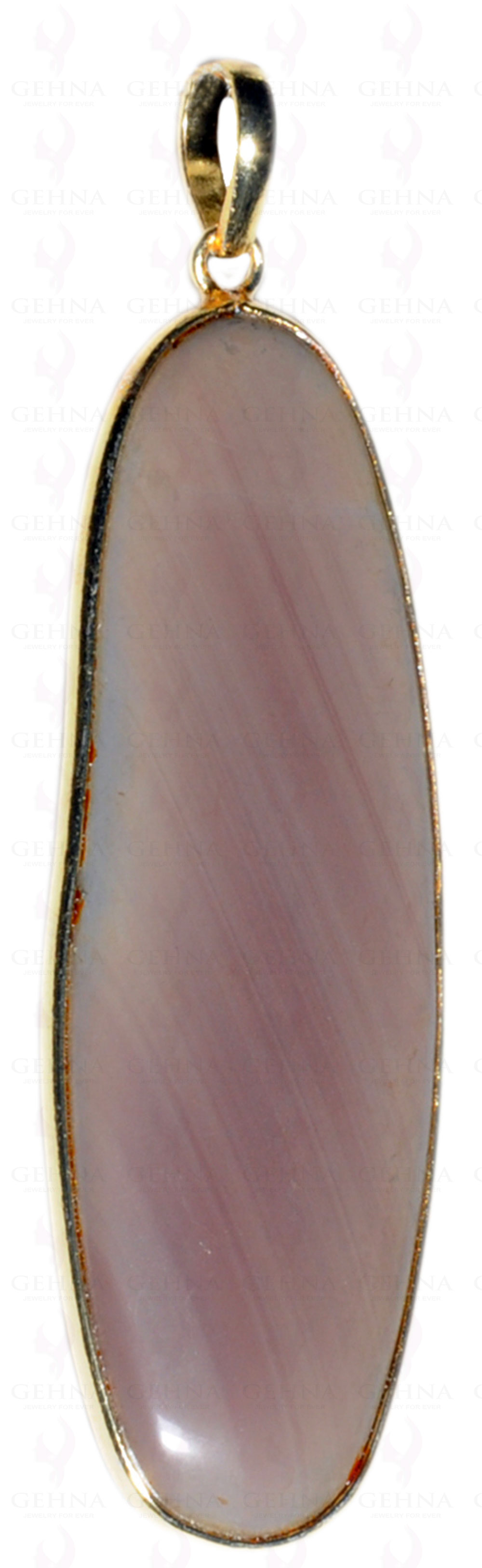 Creek Jasper Gemstone Studded Pendant In.925 Silver Overlay GP3655