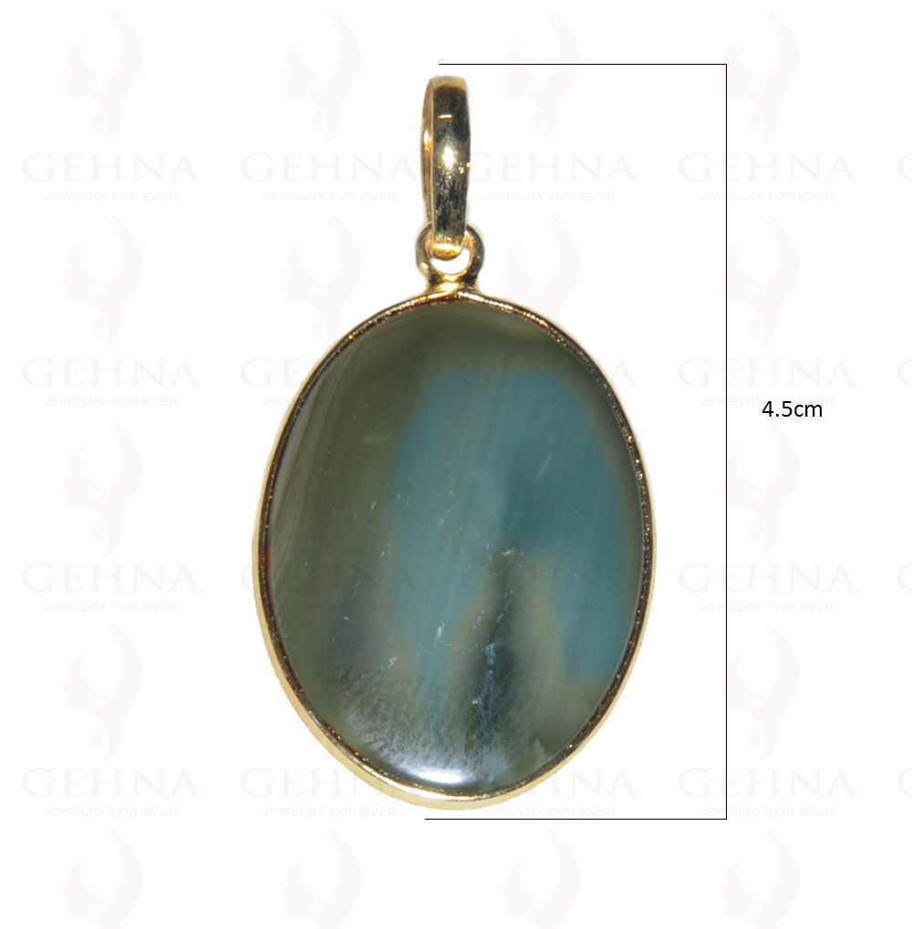 Creek Jasper Gemstone Studded Pendant In.925 Silver Overlay GP3659