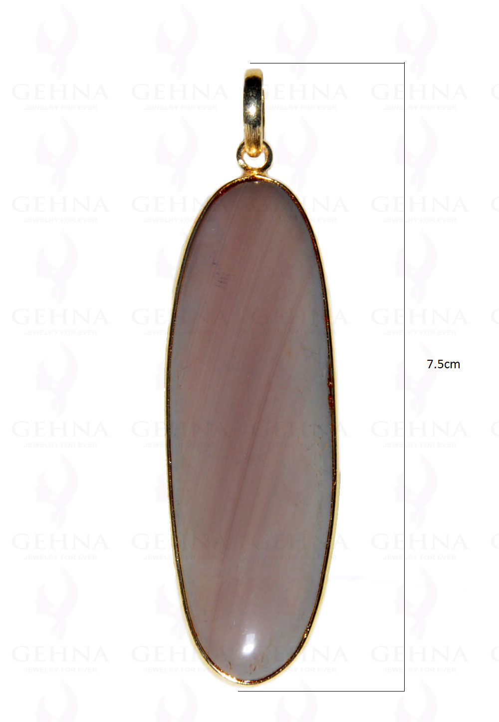 Creek Jasper Gemstone Studded Pendant In.925 Silver Overlay GP3663