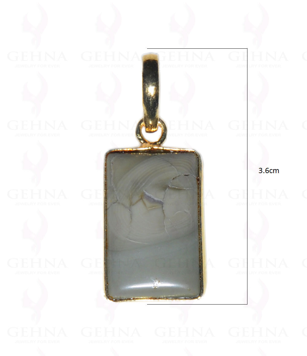 Creek Jasper Gemstone Studded Pendant In.925 Silver Overlay GP3664