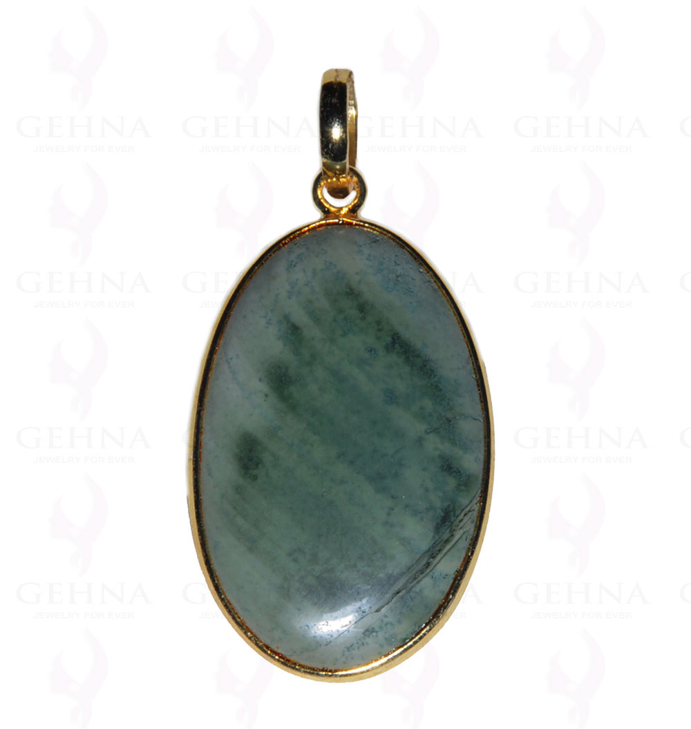 Creek Jasper Gemstone Studded Pendant In.925 Silver Overlay GP3672