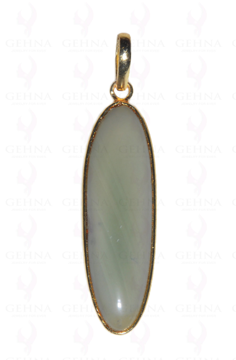 Creek Jasper Gemstone Studded Pendant In.925 Silver Overlay GP3674