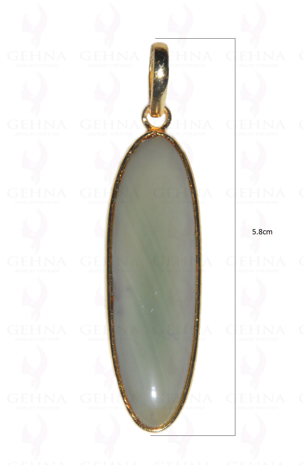 Creek Jasper Gemstone Studded Pendant In.925 Silver Overlay GP3674