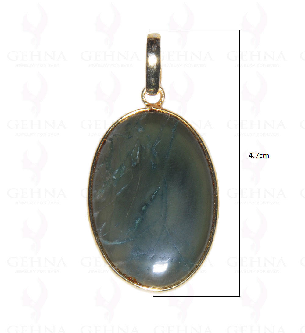 Creek Jasper Gemstone Studded Pendant In.925 Silver Overlay GP3678