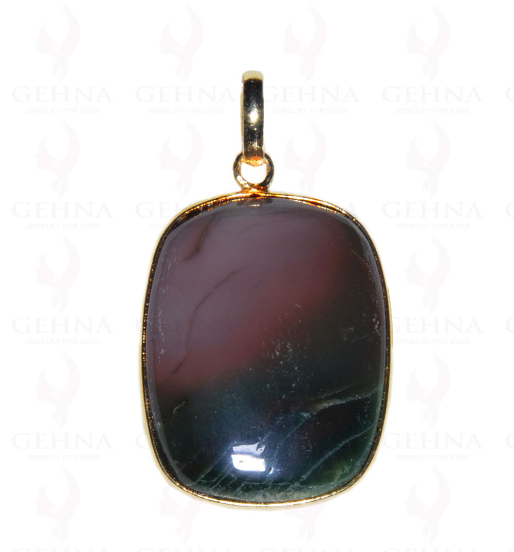 Creek Jasper Gemstone Studded Pendant In.925 Silver Overlay GP3679