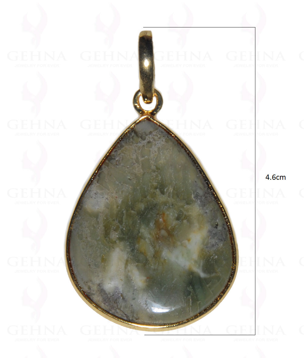 Creek Jasper Gemstone Studded Pendant In.925 Silver Overlay GP3683