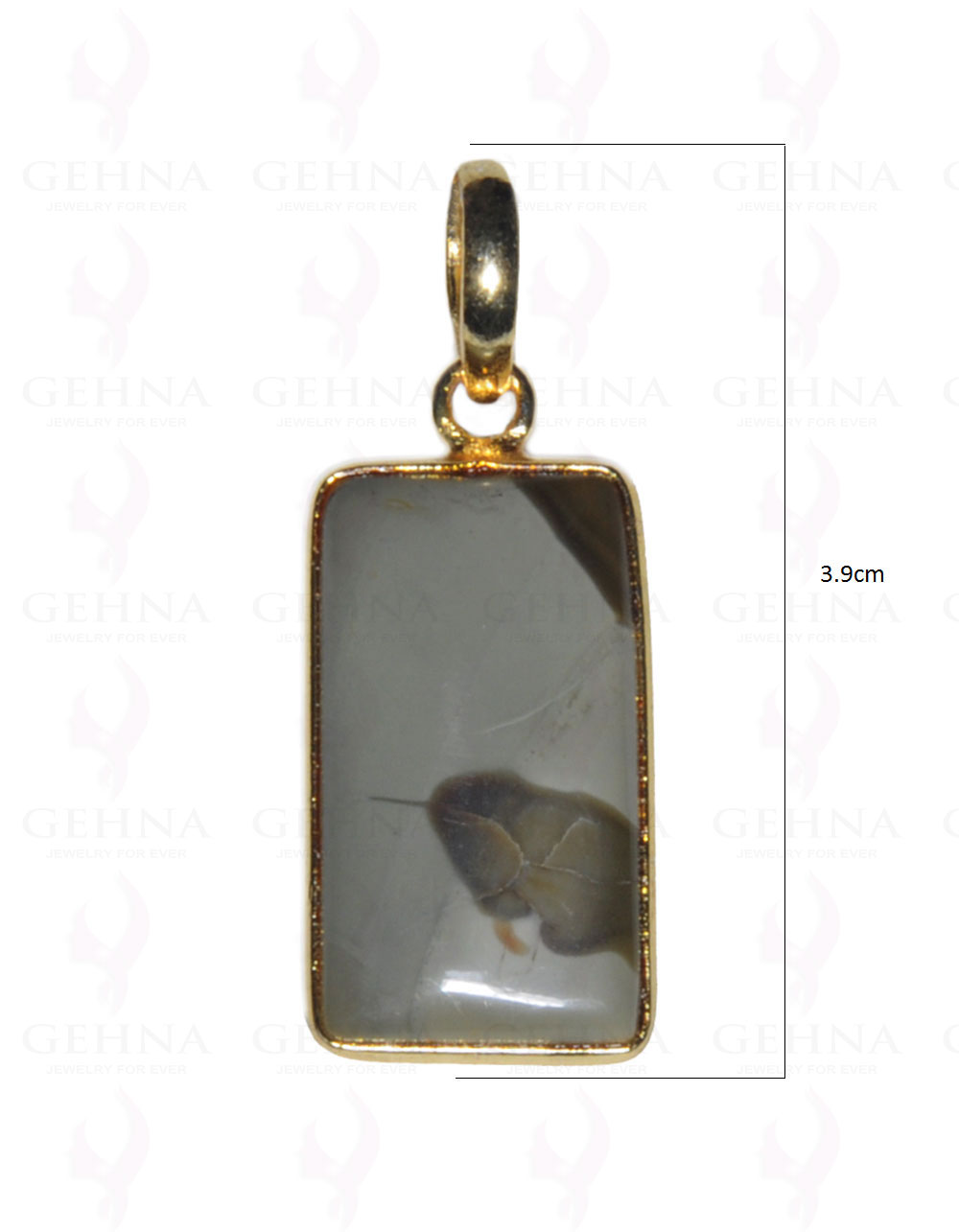 Desert Sage Jasper Gemstone Studded Pendant In.925 Silver Overlay GP3684