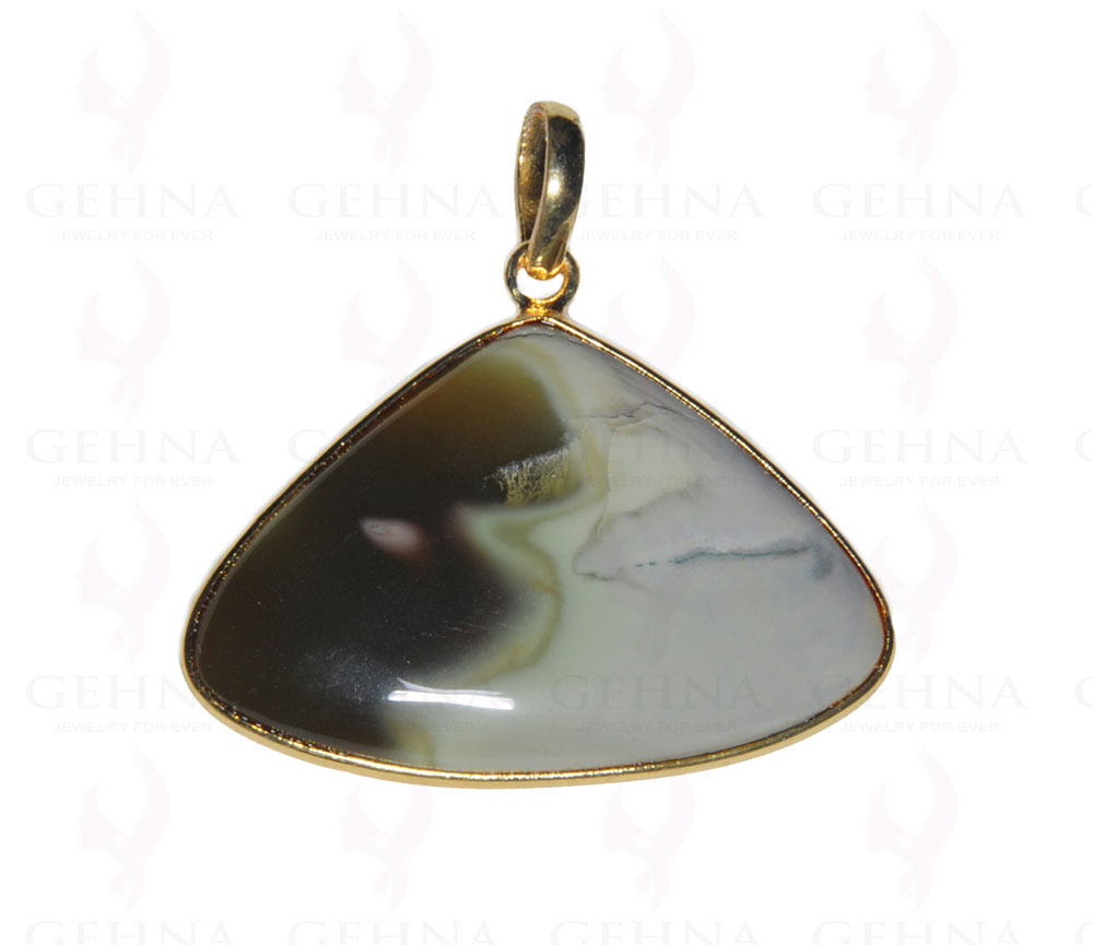 Desert Sage Jasper Gemstone Studded Pendant In.925 Silver Overlay GP3685