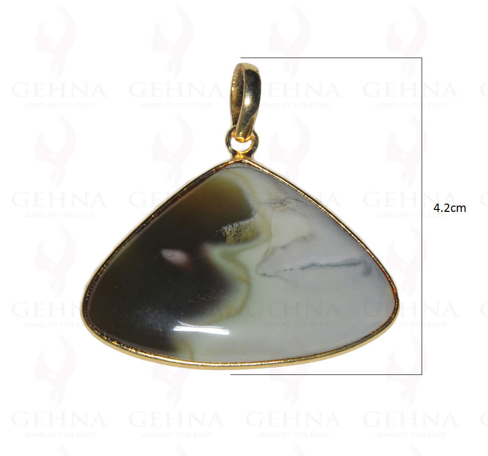Desert Sage Jasper Gemstone Studded Pendant In.925 Silver Overlay GP3685