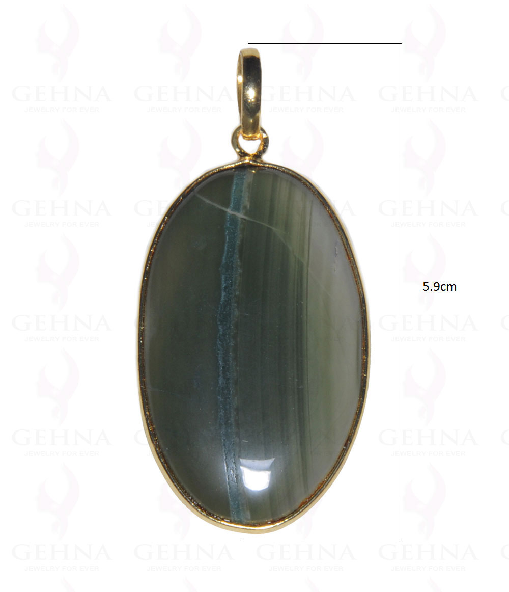Creek Jasper Gemstone Studded Pendant In.925 Silver Overlay GP3686