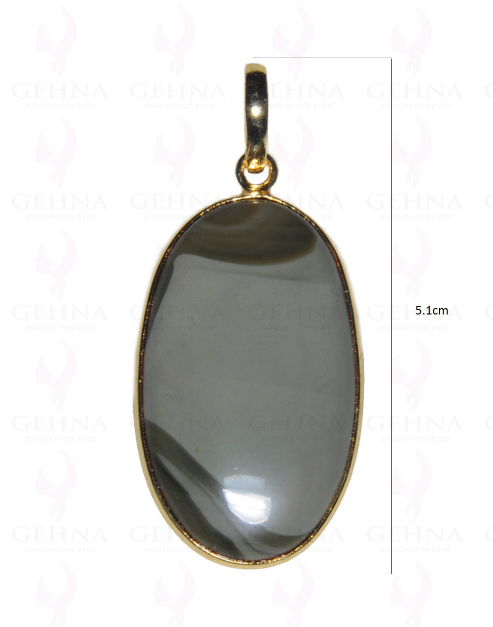 Creek Jasper Gemstone Studded Pendant In.925 Silver Overlay GP3688